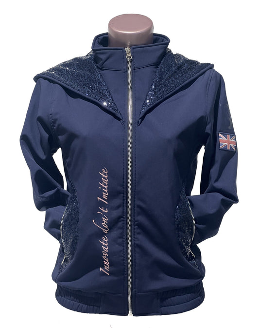 Freya Navy Double Collar Showerproof Jacket