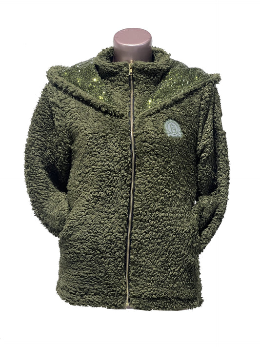 Taggie Mini Olive Double Collar Teddybear Fleece