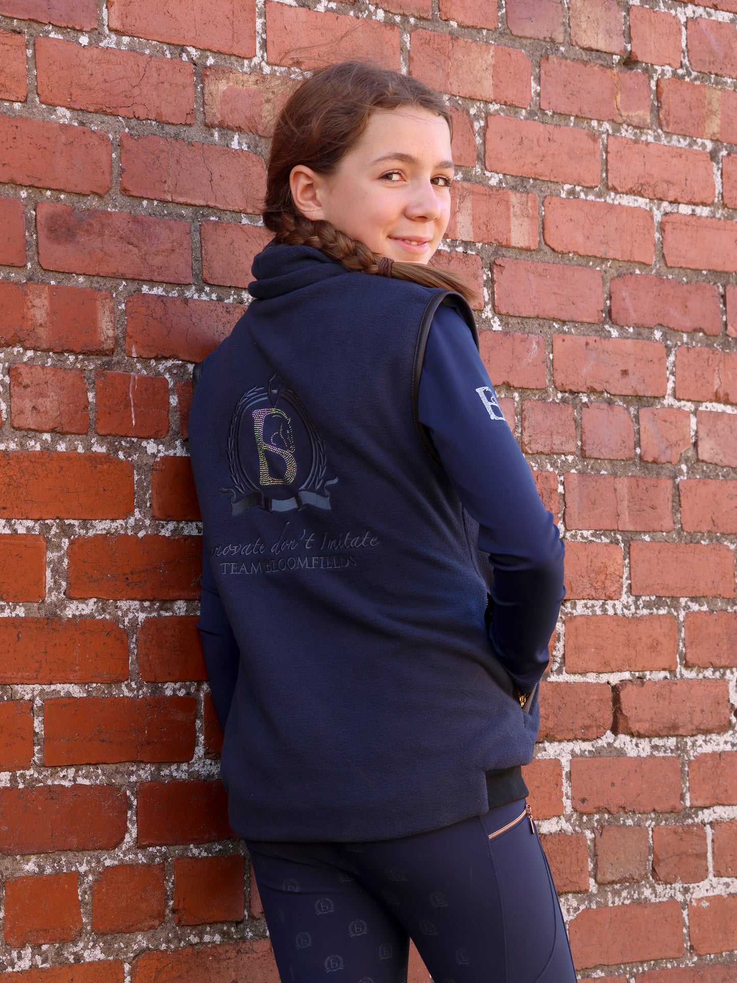 Mini Sienna Country Fleece Gilet Navy