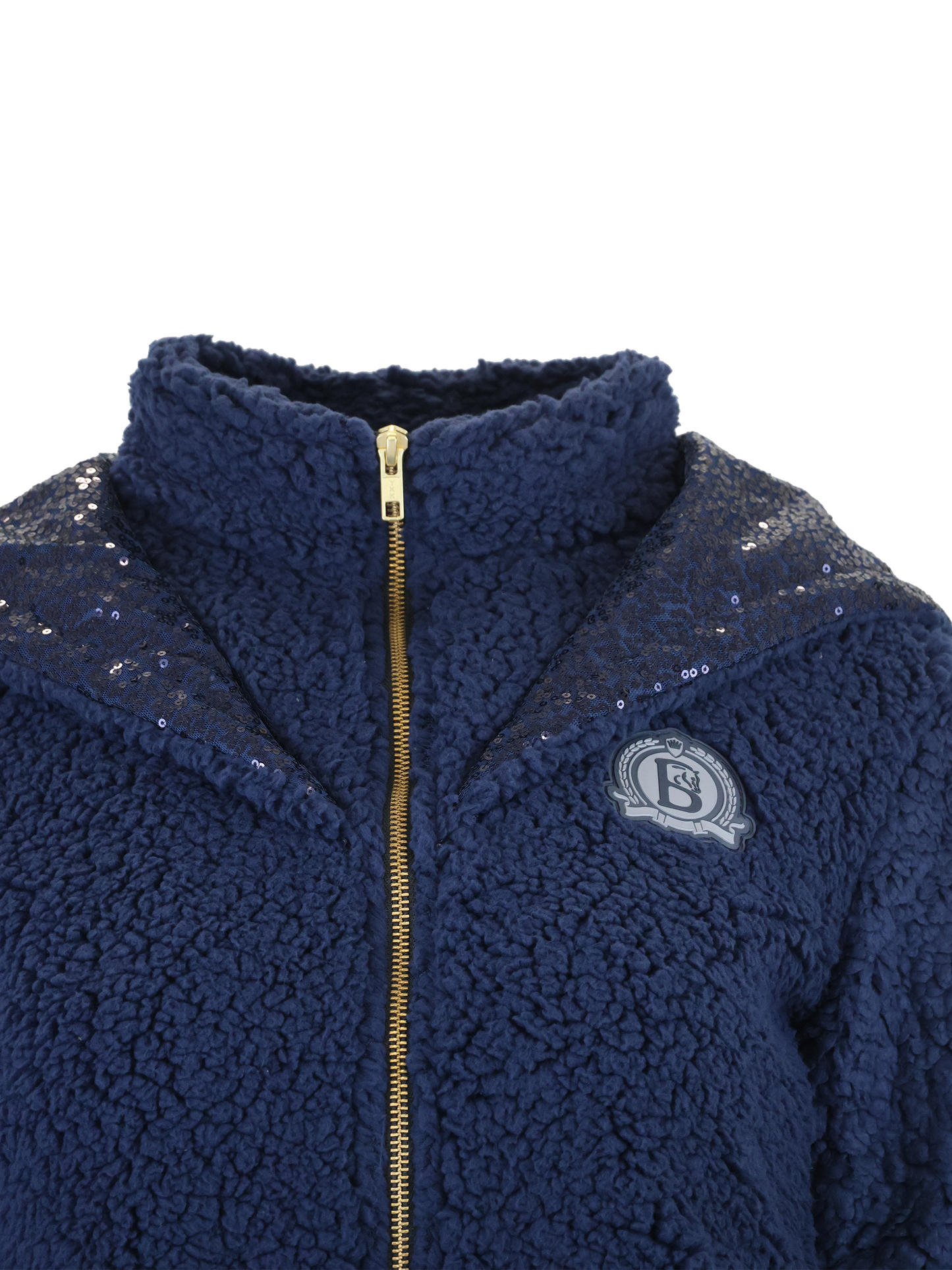 Taggie Mini Navy Double Collar Teddybear Fleece