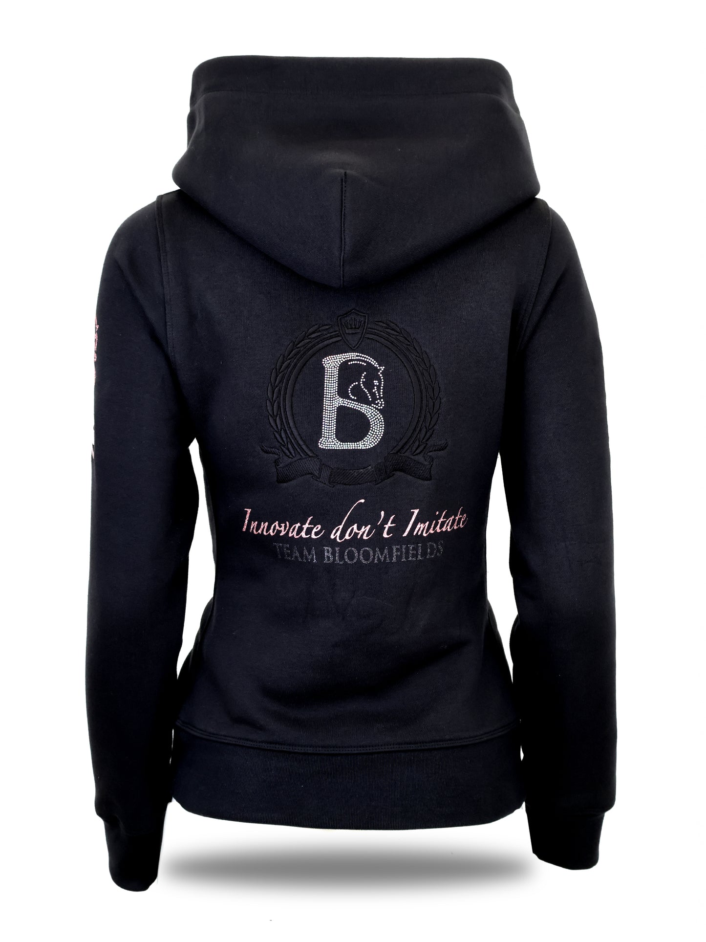 Amelia Black & Pink Cross Necked Hoodie