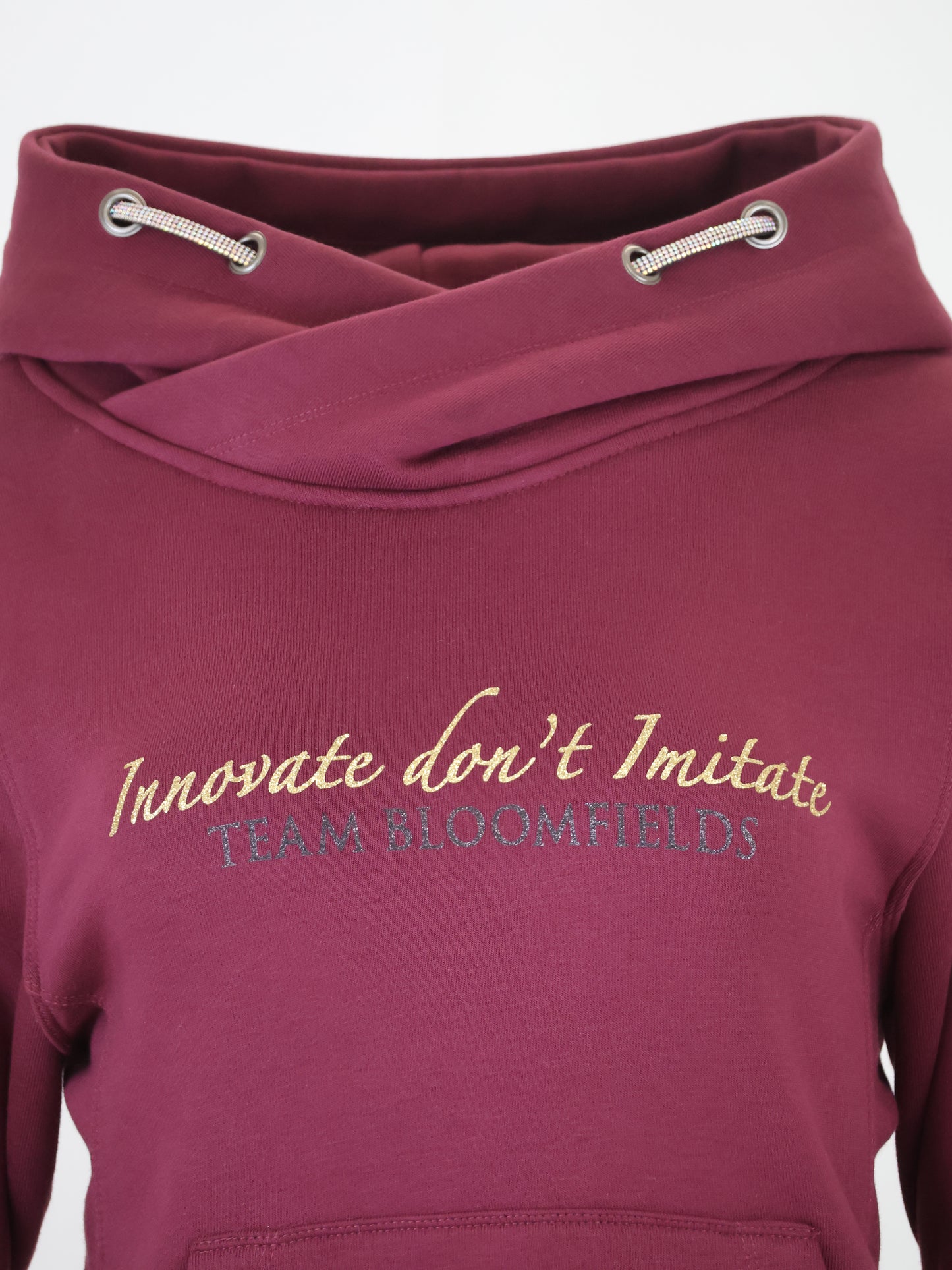 Amelia Burgundy & Gold Necked Hoodie