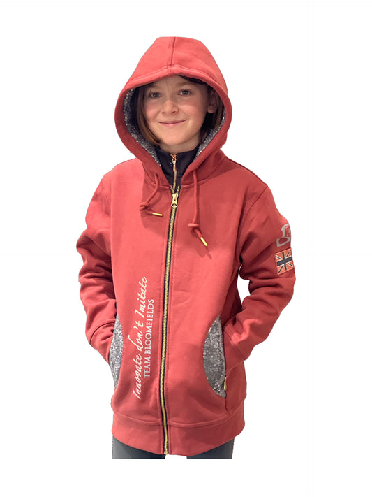 Ava Burnt Apricot Mini Fitted Zip Hoodie