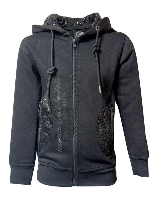 Ava Black & Black Mini Fitted Zip Hoodie