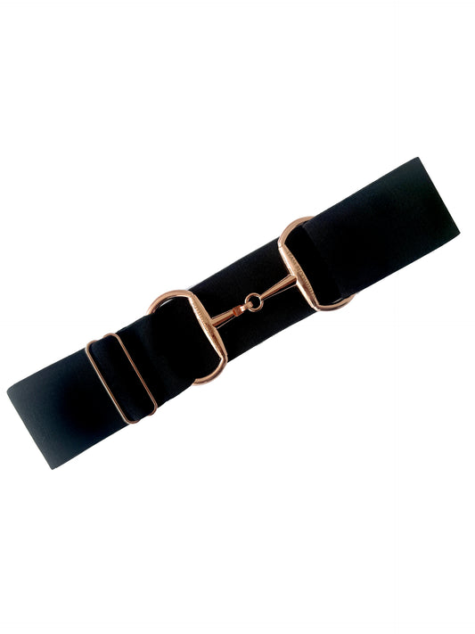 Black With Rose Gold Snaffle Belt