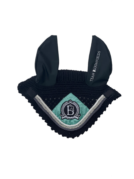 Black & Teal Glitter Bonnet