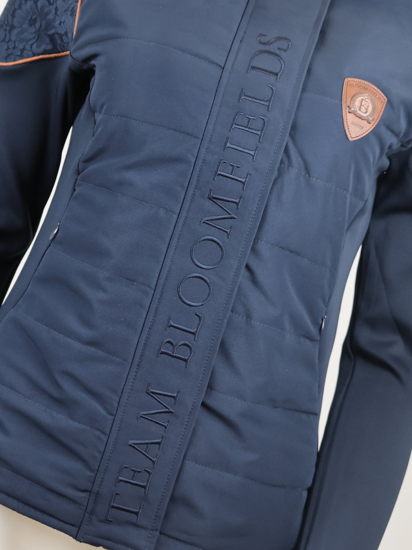 Francesca Navy With Rose Gold Lace And Fur Jacket