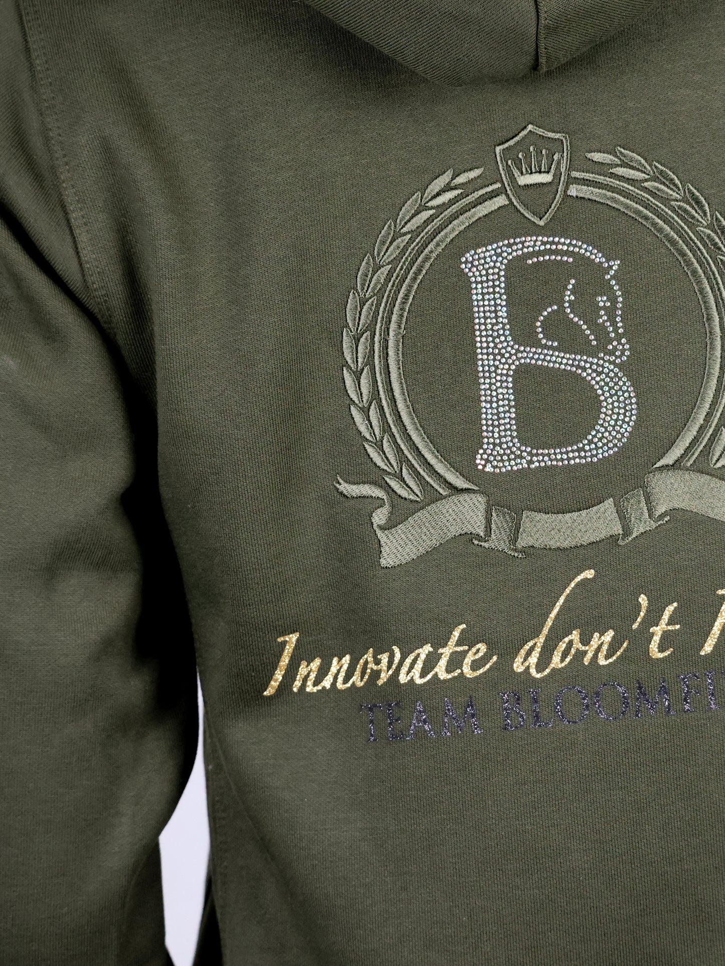 Amelia Olive with Gold Cross Necked Adult's Hoodie