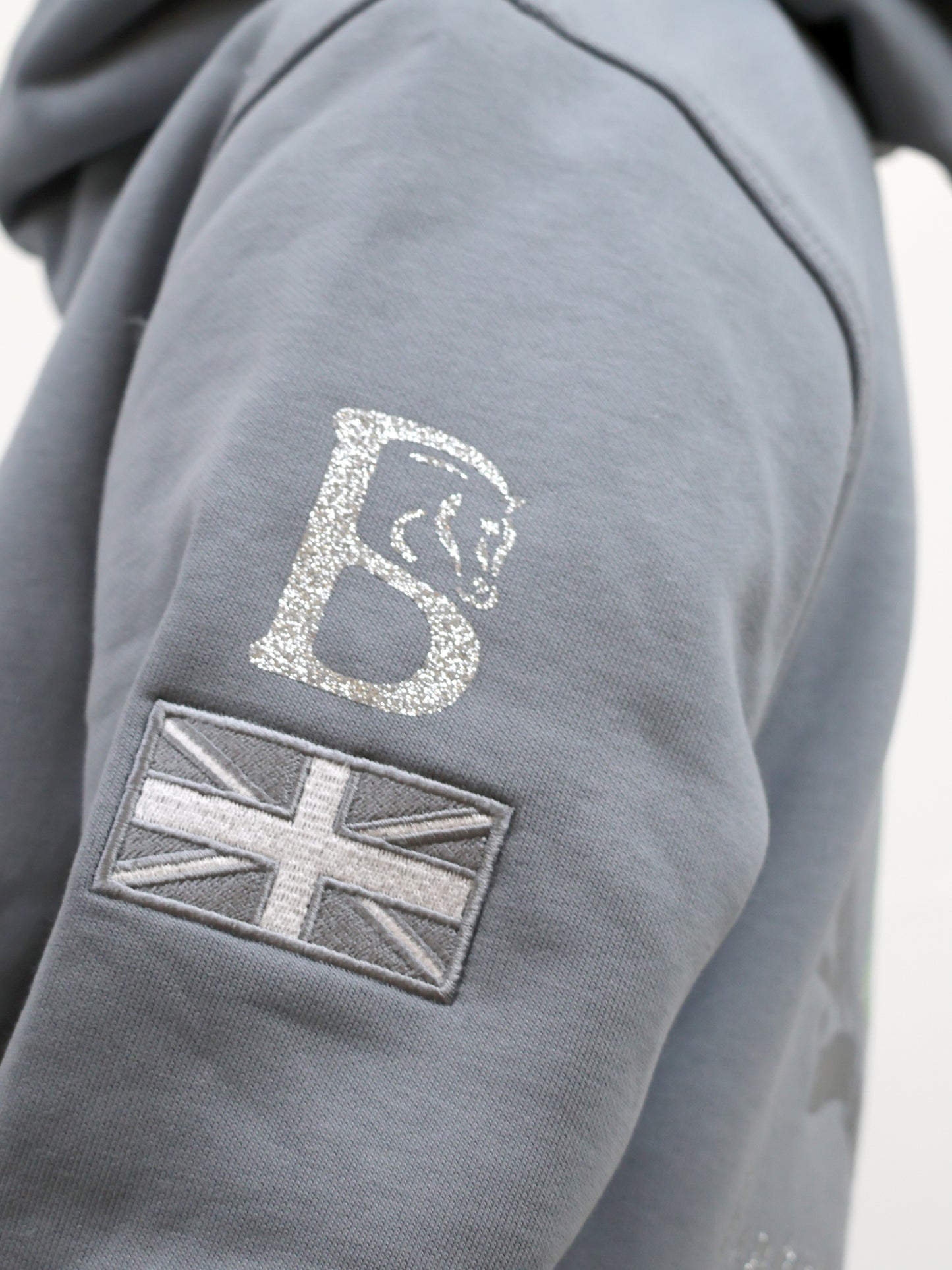 Amelia Mini Denim Grey Cross Necked Hoodie