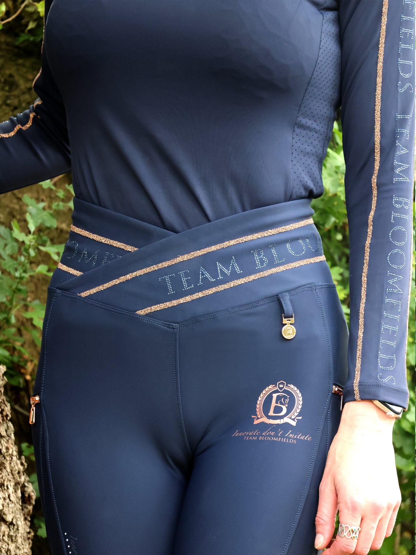 Celeste Navy Crystal Leggings