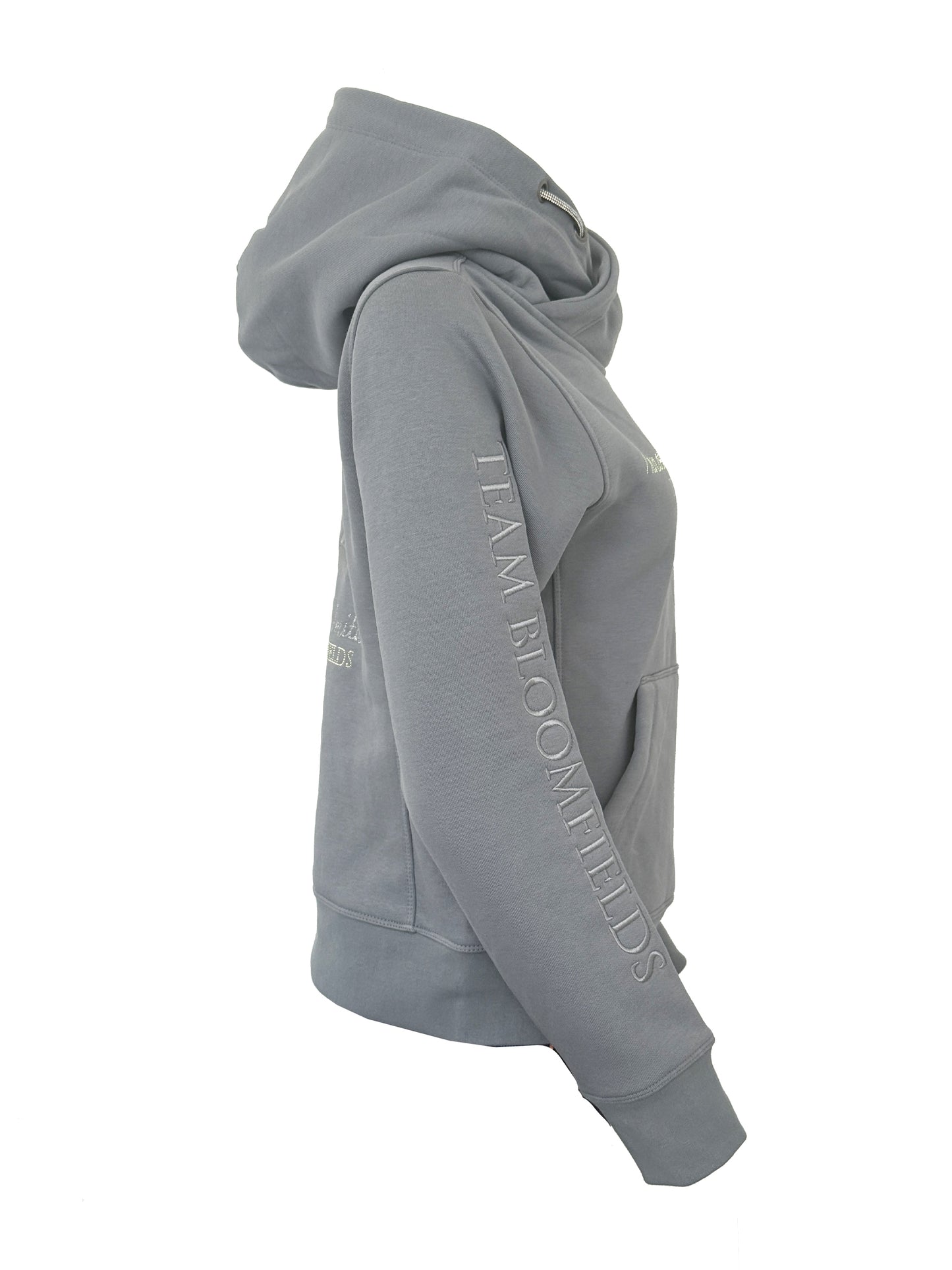 Amelia Denim Grey With Silver Innovate Don't Imitate & Diamante Cross Necked Hoodie