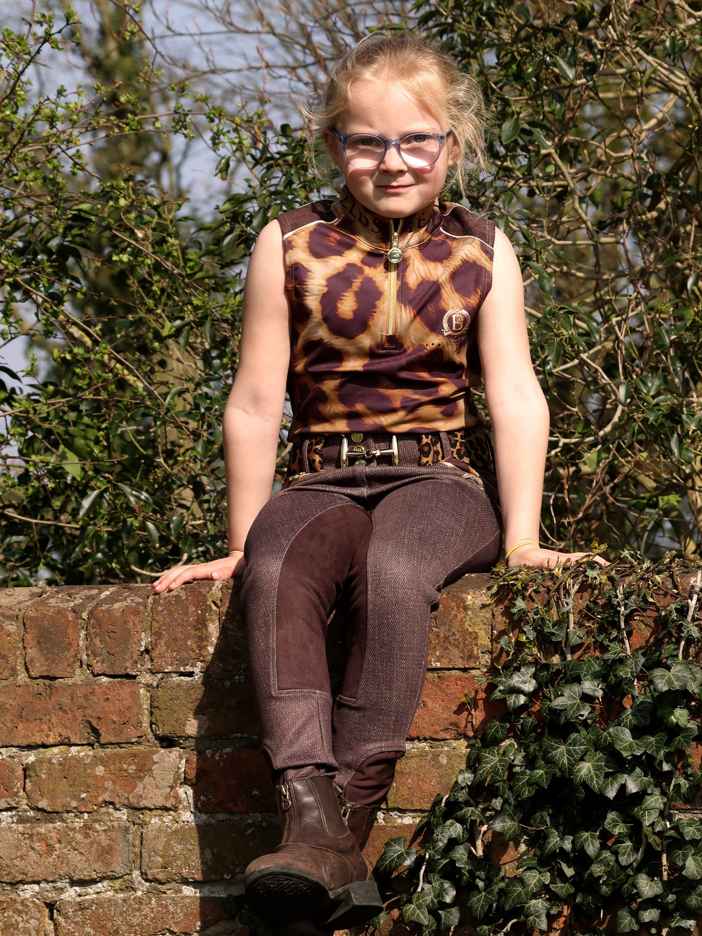 Kids Leopard Print Sleeveless Base Layer