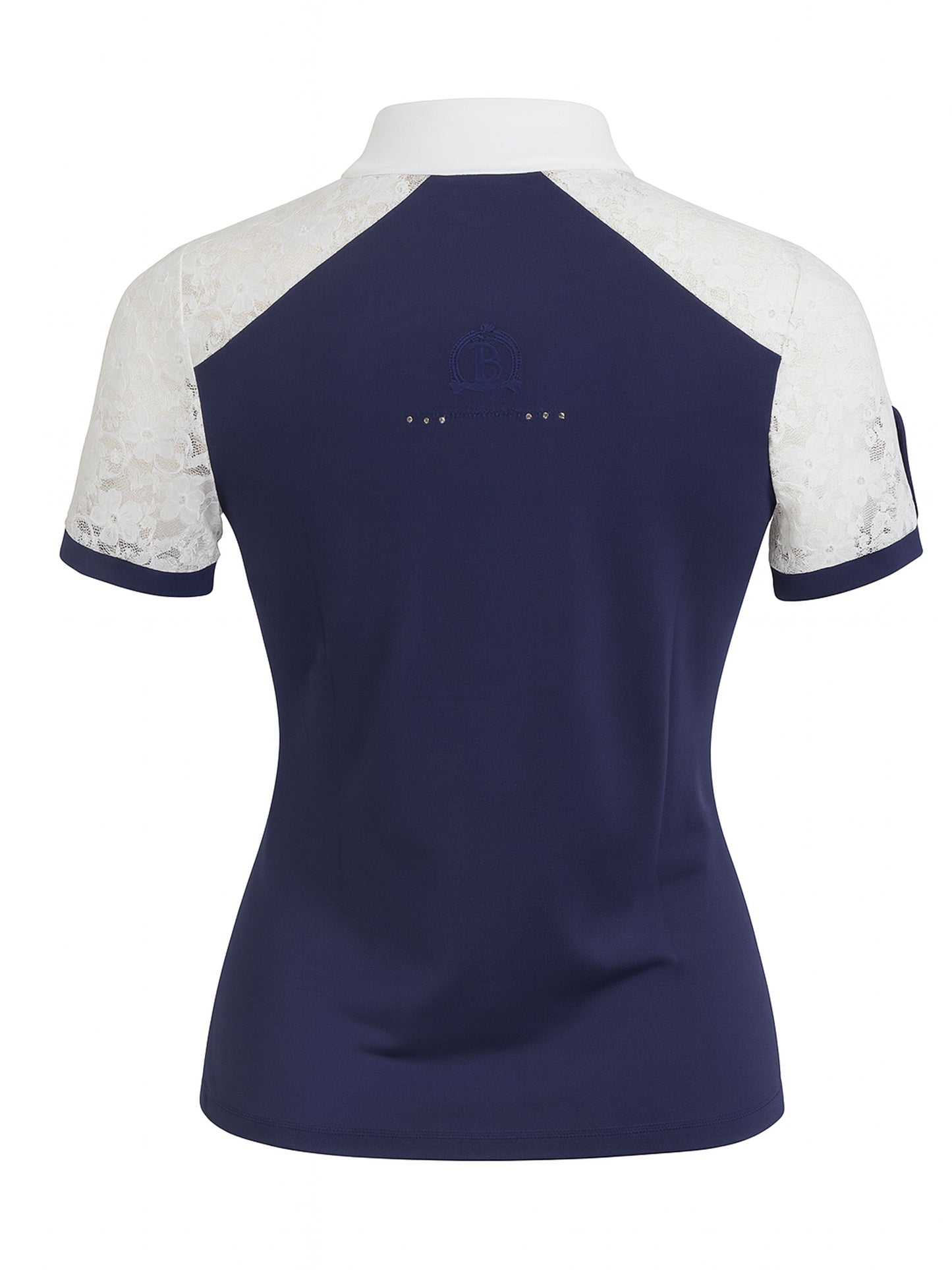 Sophia Navy Lace Show Shirt With Short Sleeves