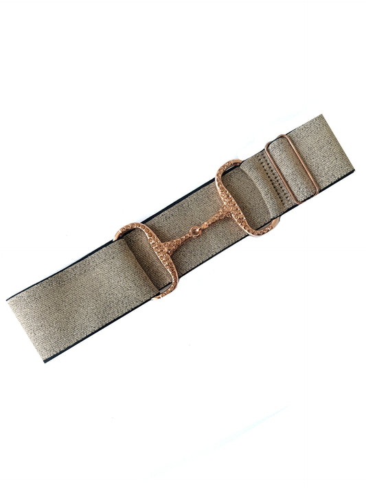 Metallic Rose Gold With Diamante Rose Gold Snaffle Belt
