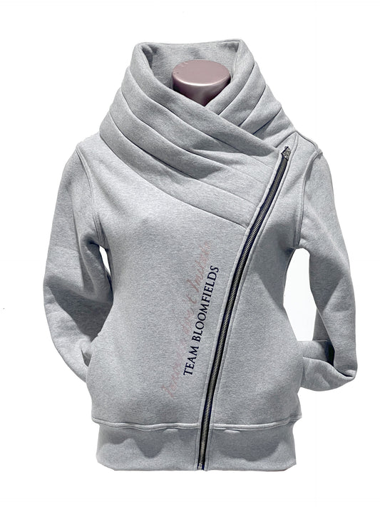 Sabrina Marl Grey Ruffle Collar Adults Top