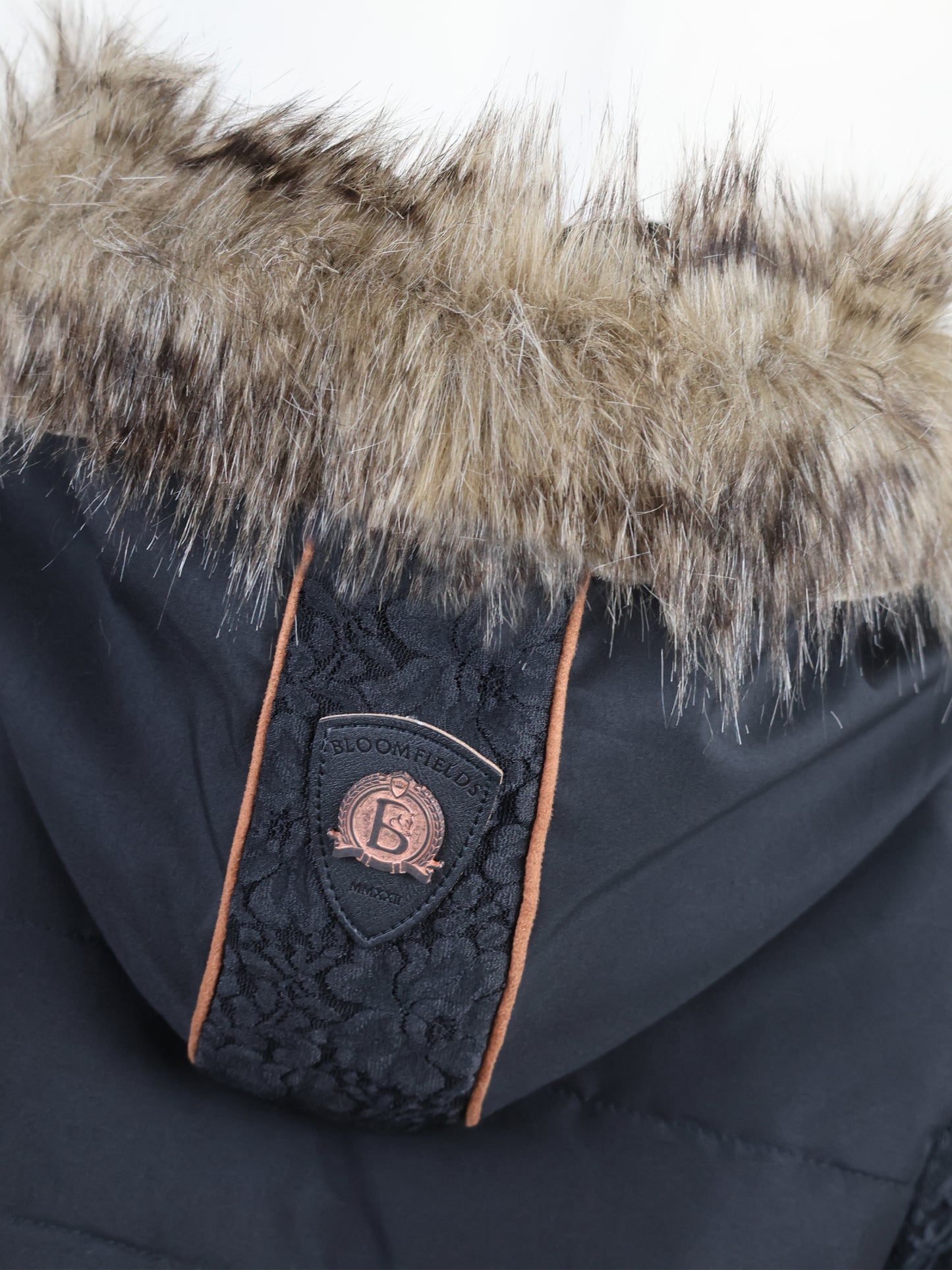 Francesca Black And Tan Lace And Fur Jacket