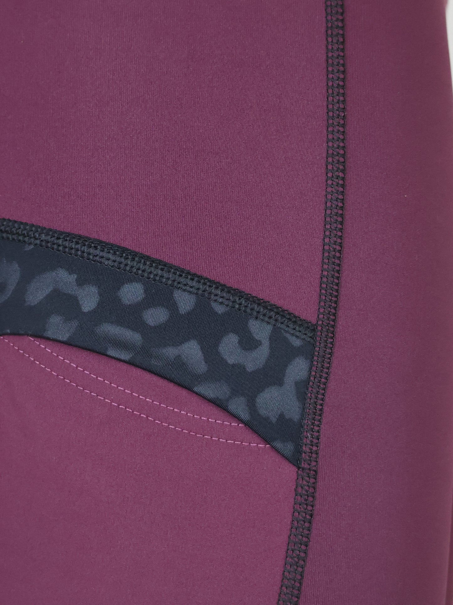 Leonora Plum & Black Full Silicone Seat Riding Leggings