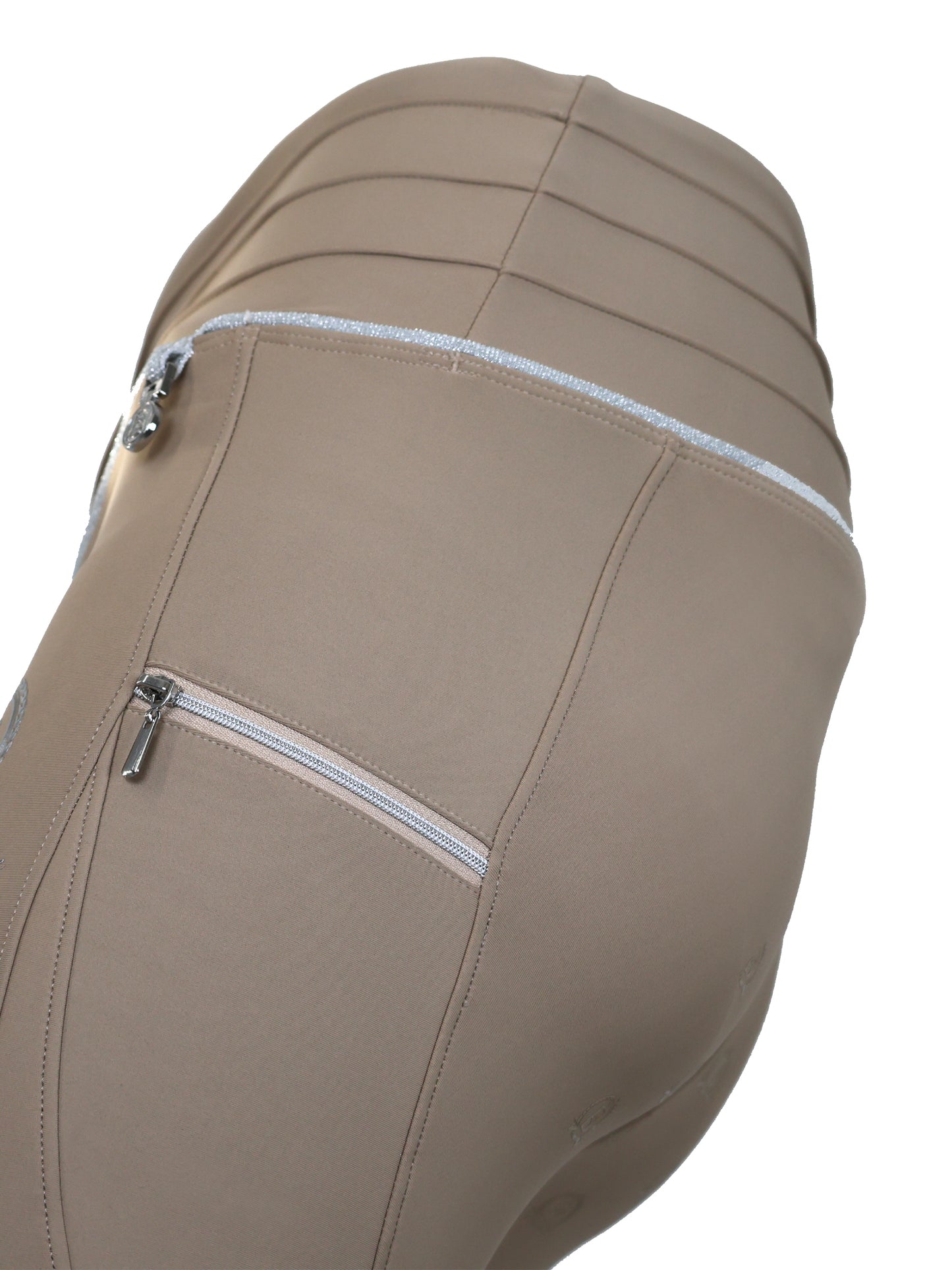 Maya Pleated Beige Leggings