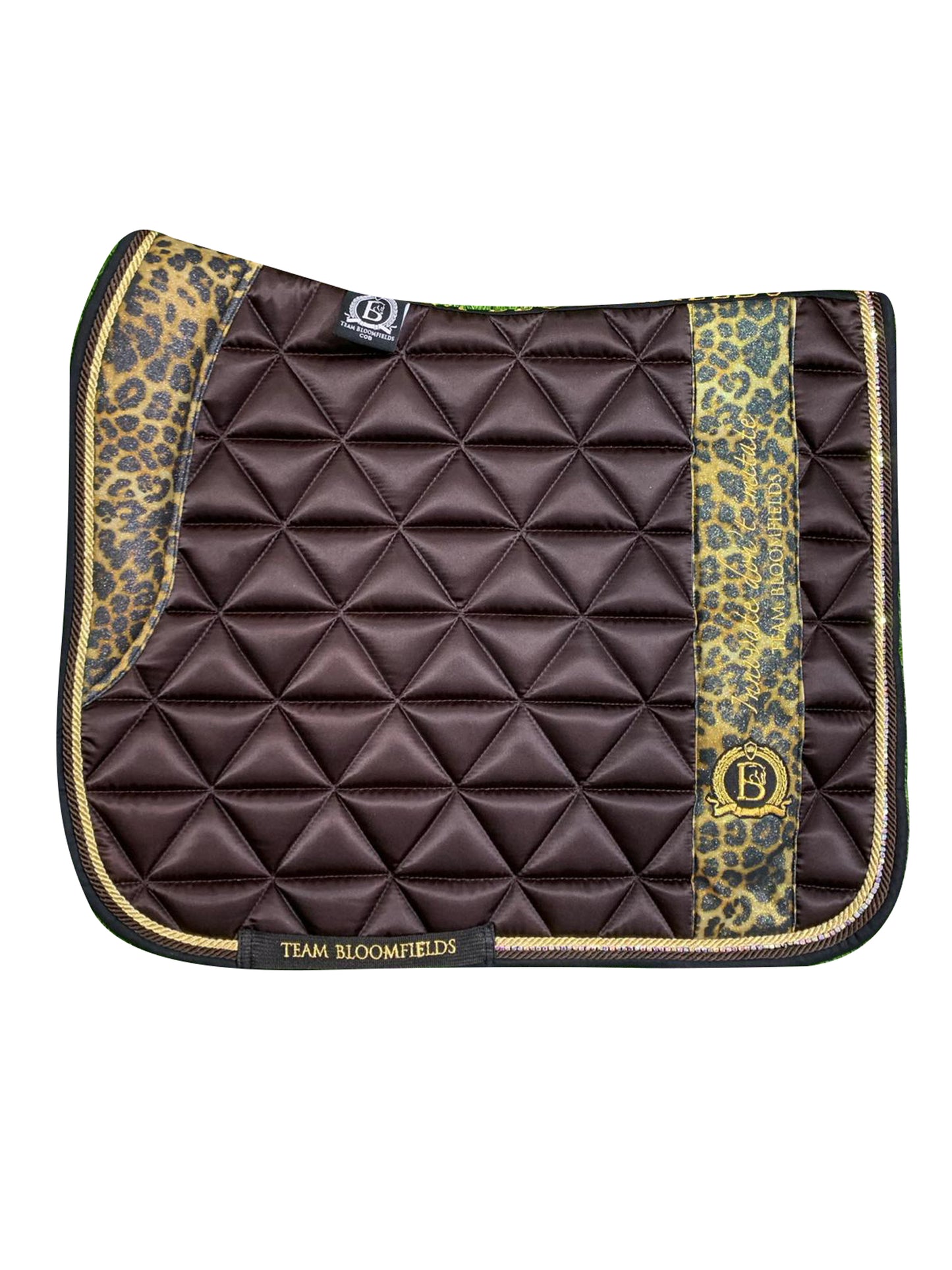 Brown & Leopard Print Dressage Saddle Pad