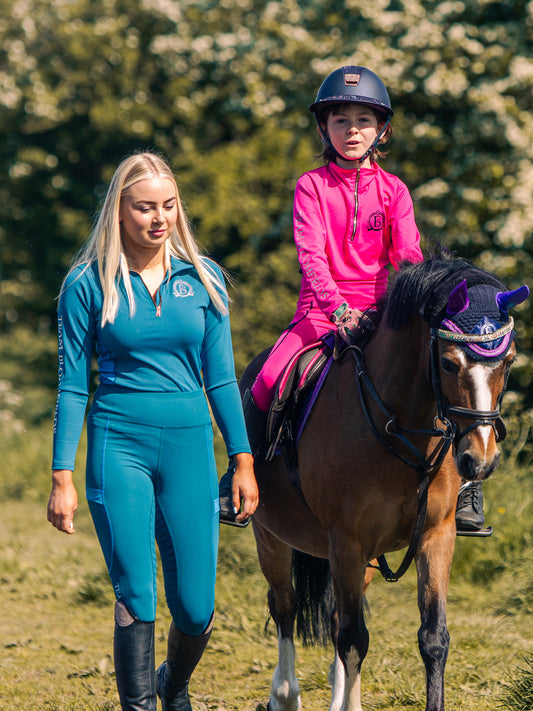 Marine Blue & Cyan Mini Leggings