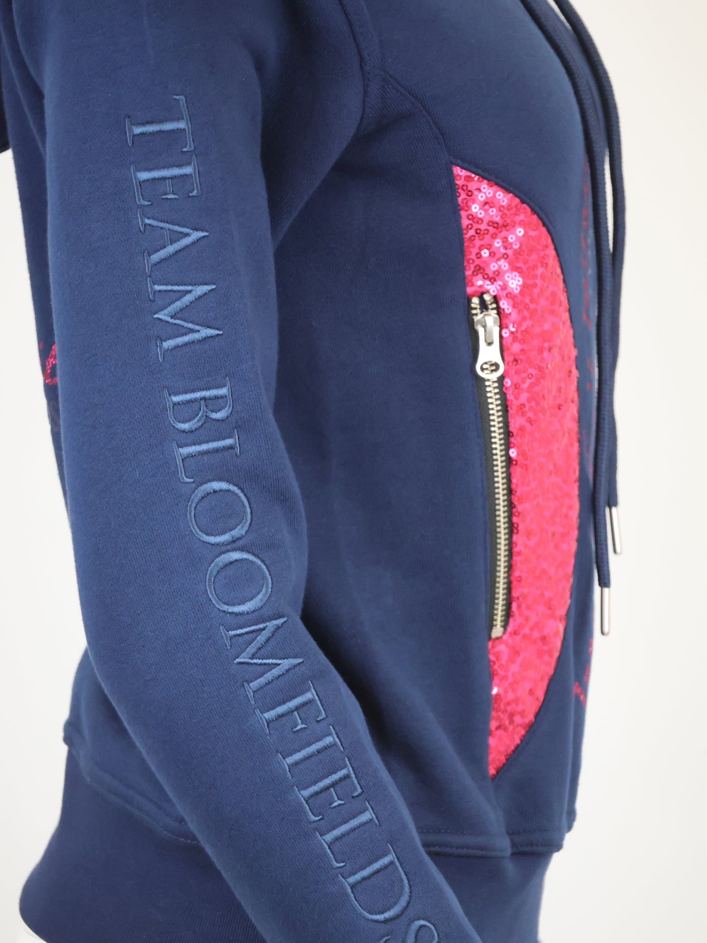 Ava Navy & Hot Pink Sequin Hoodie