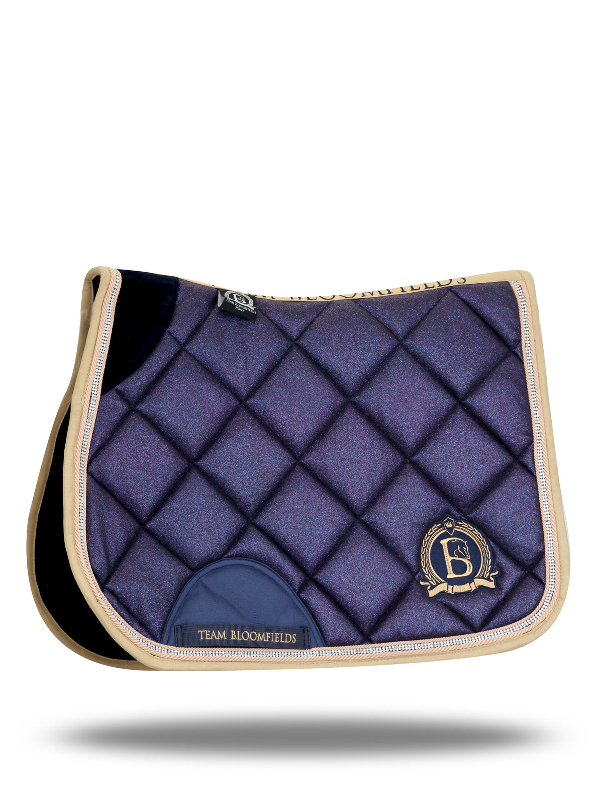 Navy Sparkle & Rose Gold GP Saddle Pad