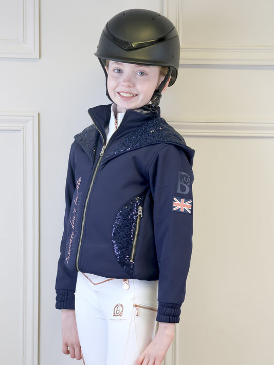 Freya Mini Navy Double Collar Showerproof Jacket
