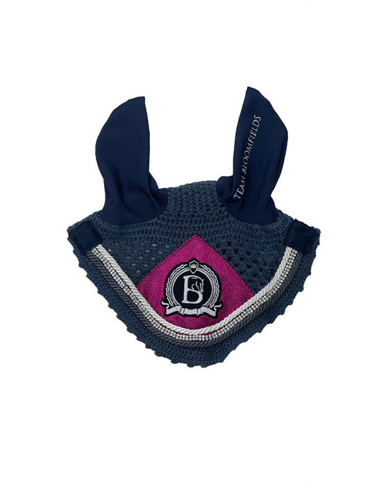 Navy & Rhinestone Pink Bonnet