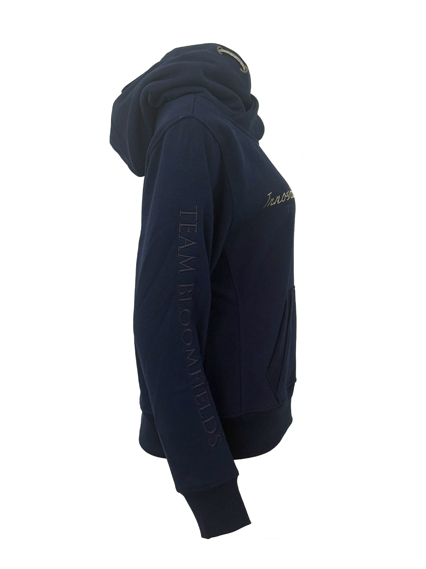 Amelia Navy With Silver Innovate Don't Imitate & Diamante Cross Necked Hoodie