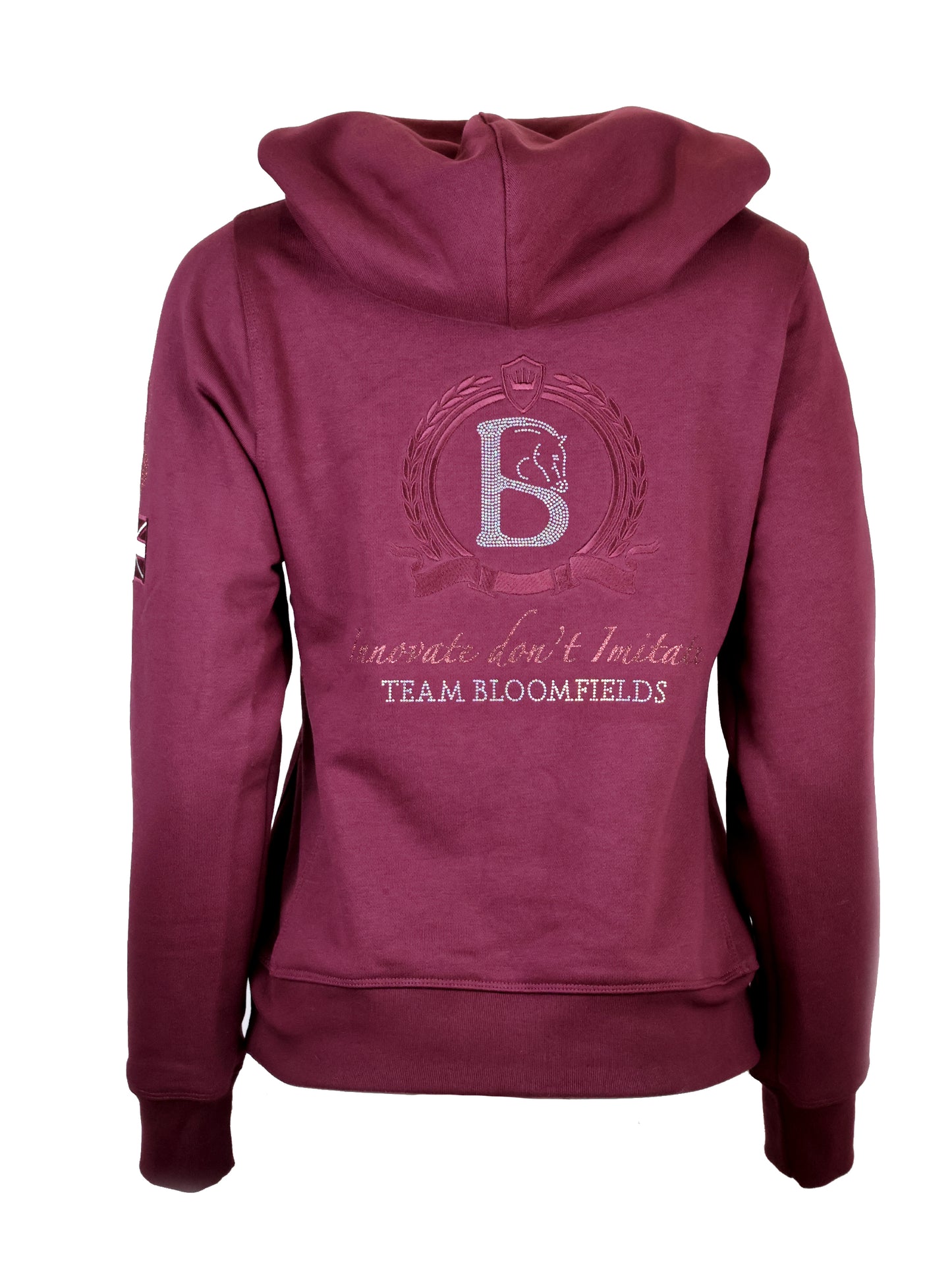 Amelia Burgundy With Gold Necked Adult's Hoodie