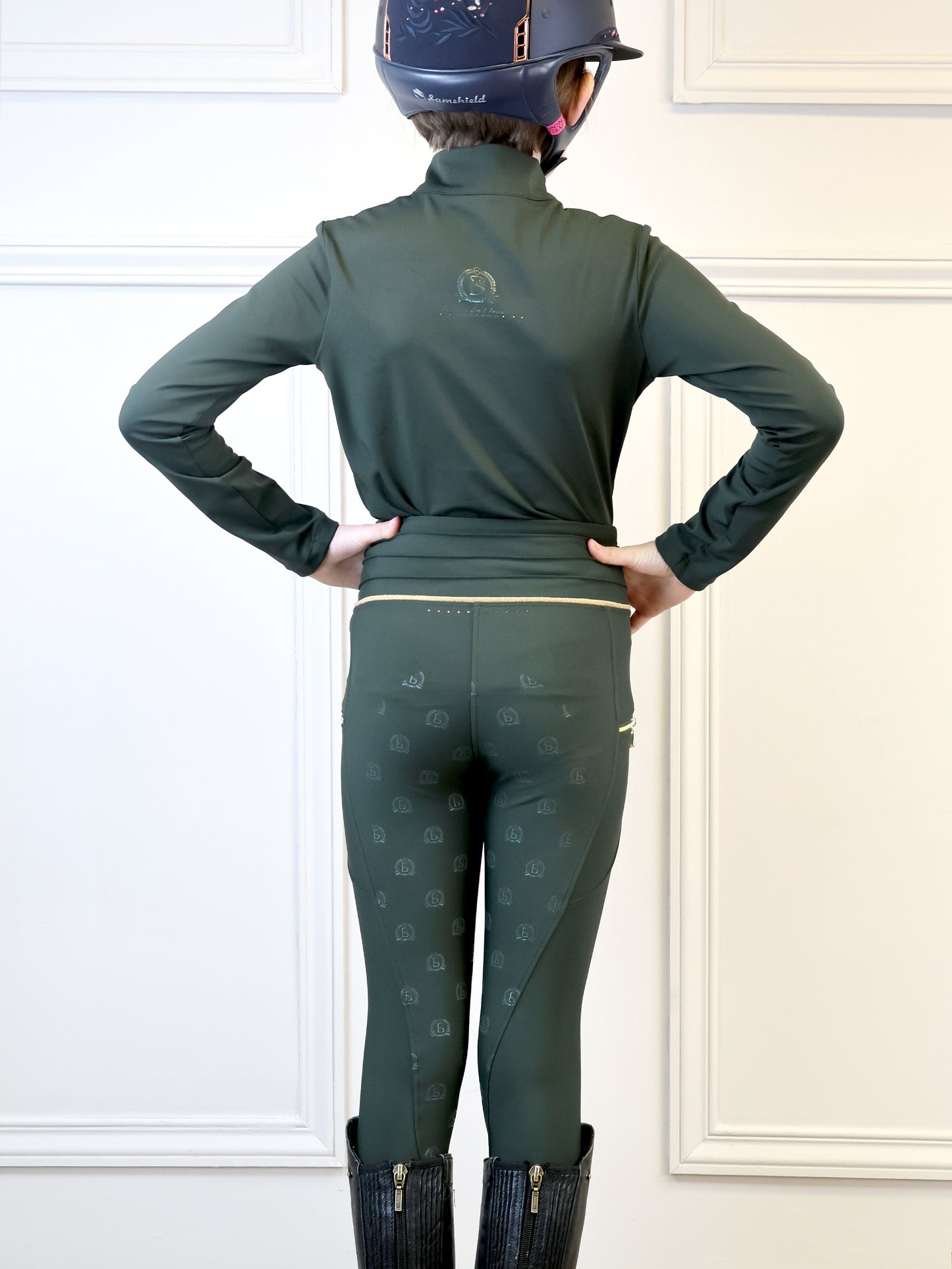 Mini Maya Olive Pleated leggings