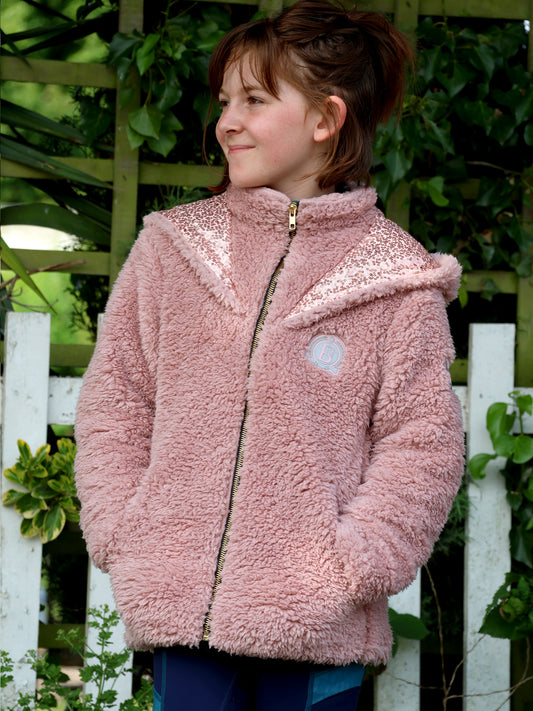 Taggie Mini Pink Double Collar Teddybear Fleece