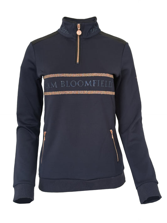 Camille Mini Crystal in Navy Quarter Zip Top