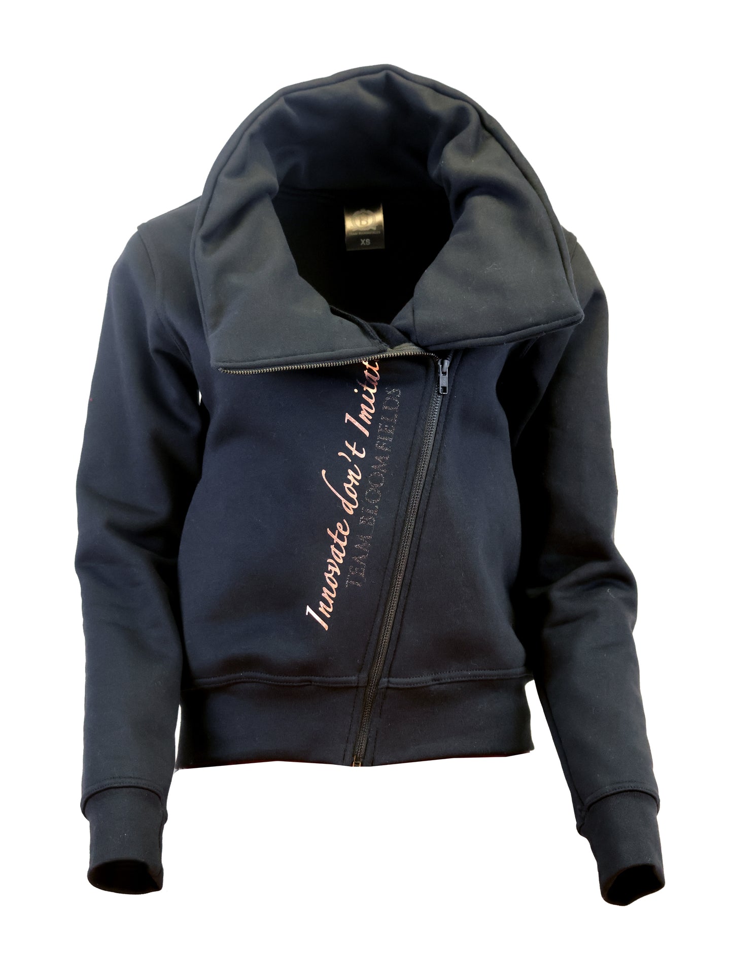 Sabrina Black & Rose Gold Pleated Collar Adults Top