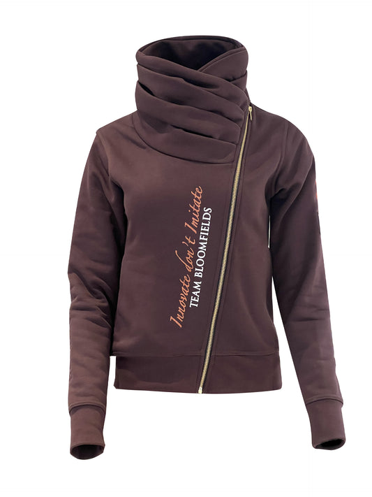 Sabrina Seal Brown Ruffle Collar Adult Top