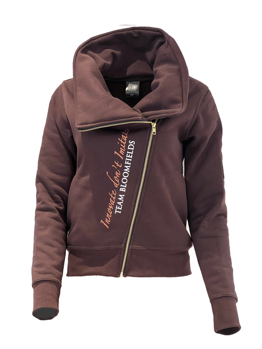 Sabrina Seal Brown Mini Ruffle Collar Top