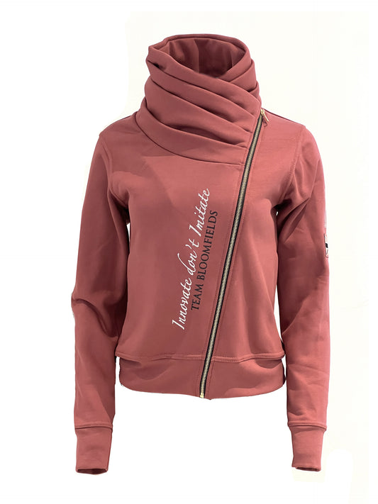 Sabrina Burnt Apricot Ruffle Collar Adults Top