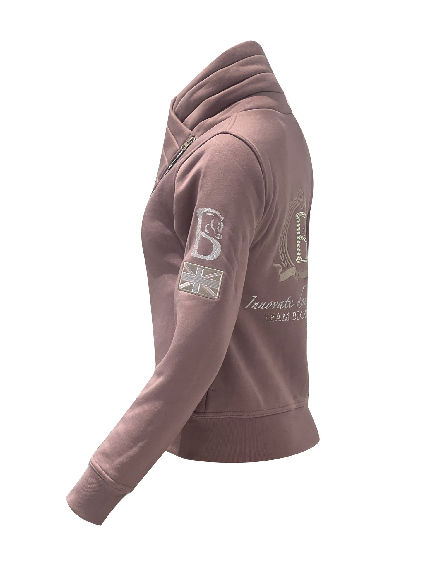 Sabrina Heather with pink logo Ruffle Collar Adults Top