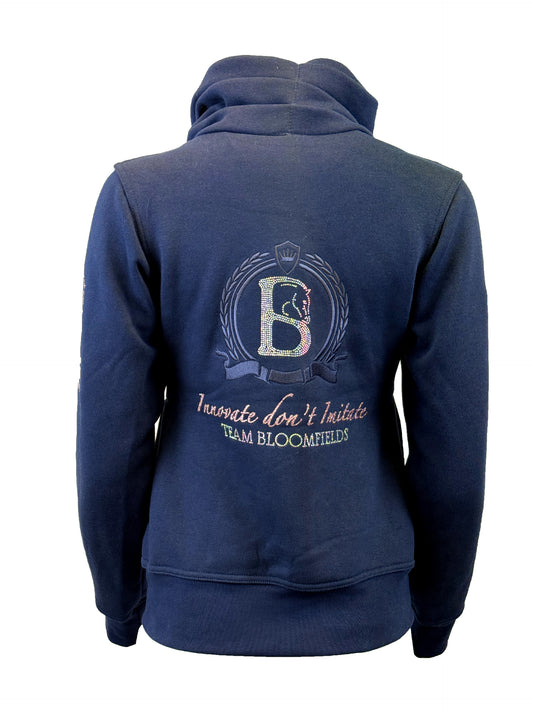 Sabrina Navy & Pink Ruffle Collar Adults Top