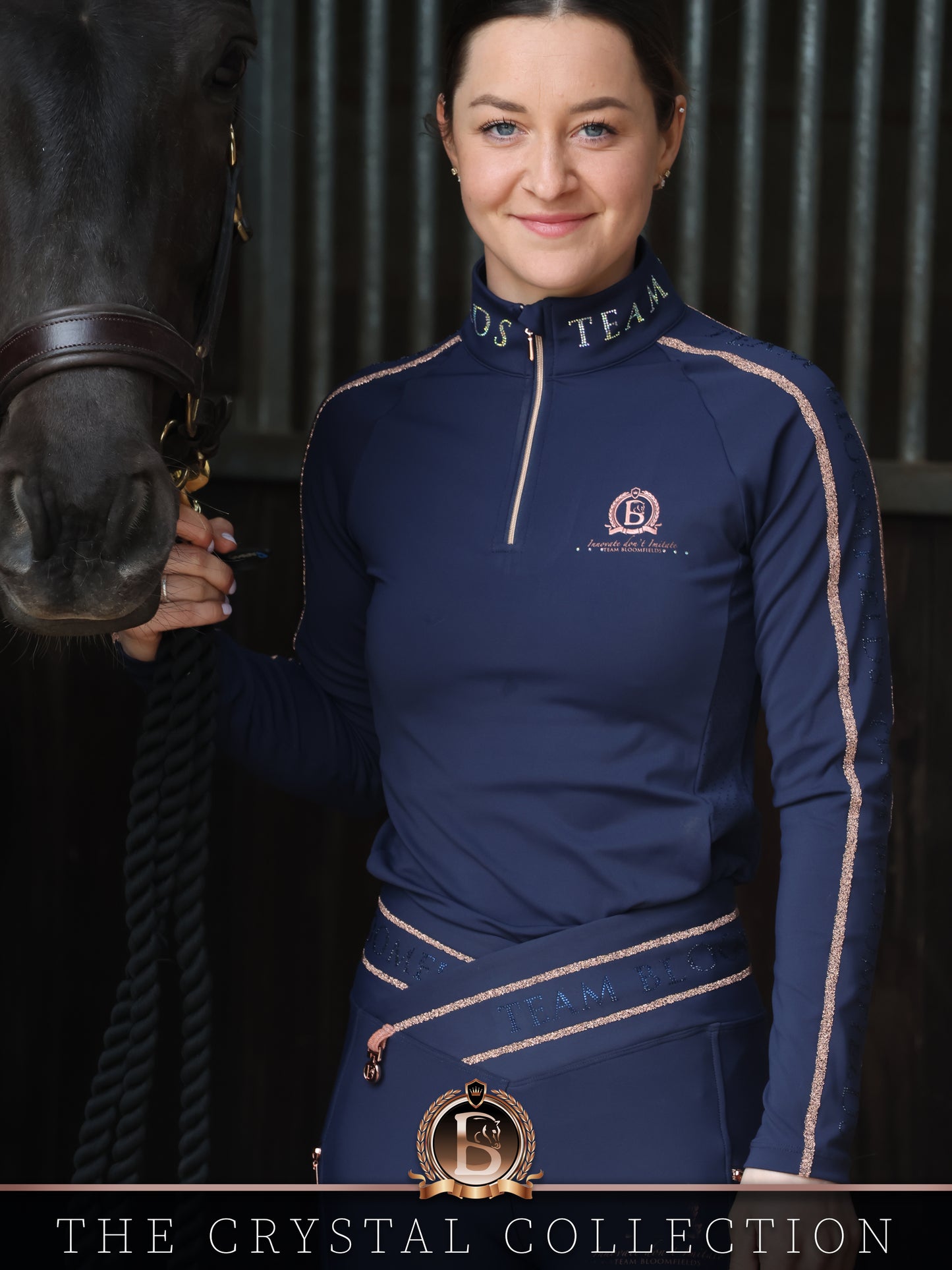 Mini Celeste Navy Crystal leggings