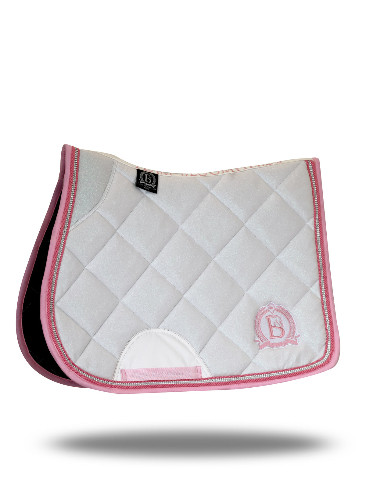 White & Pink GP Saddle Pad