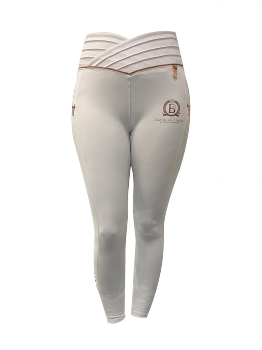 Maya Ultra High Pleated White Leggings