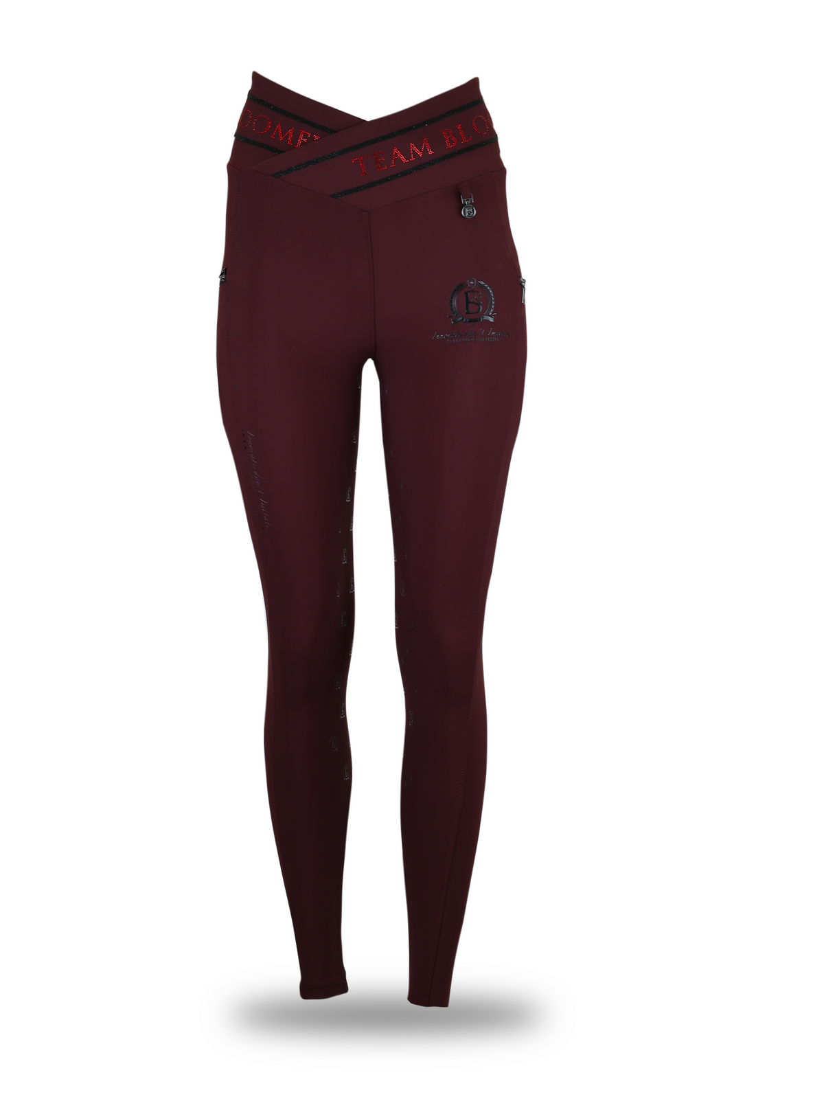 Celeste Burgundy Crystal Leggings