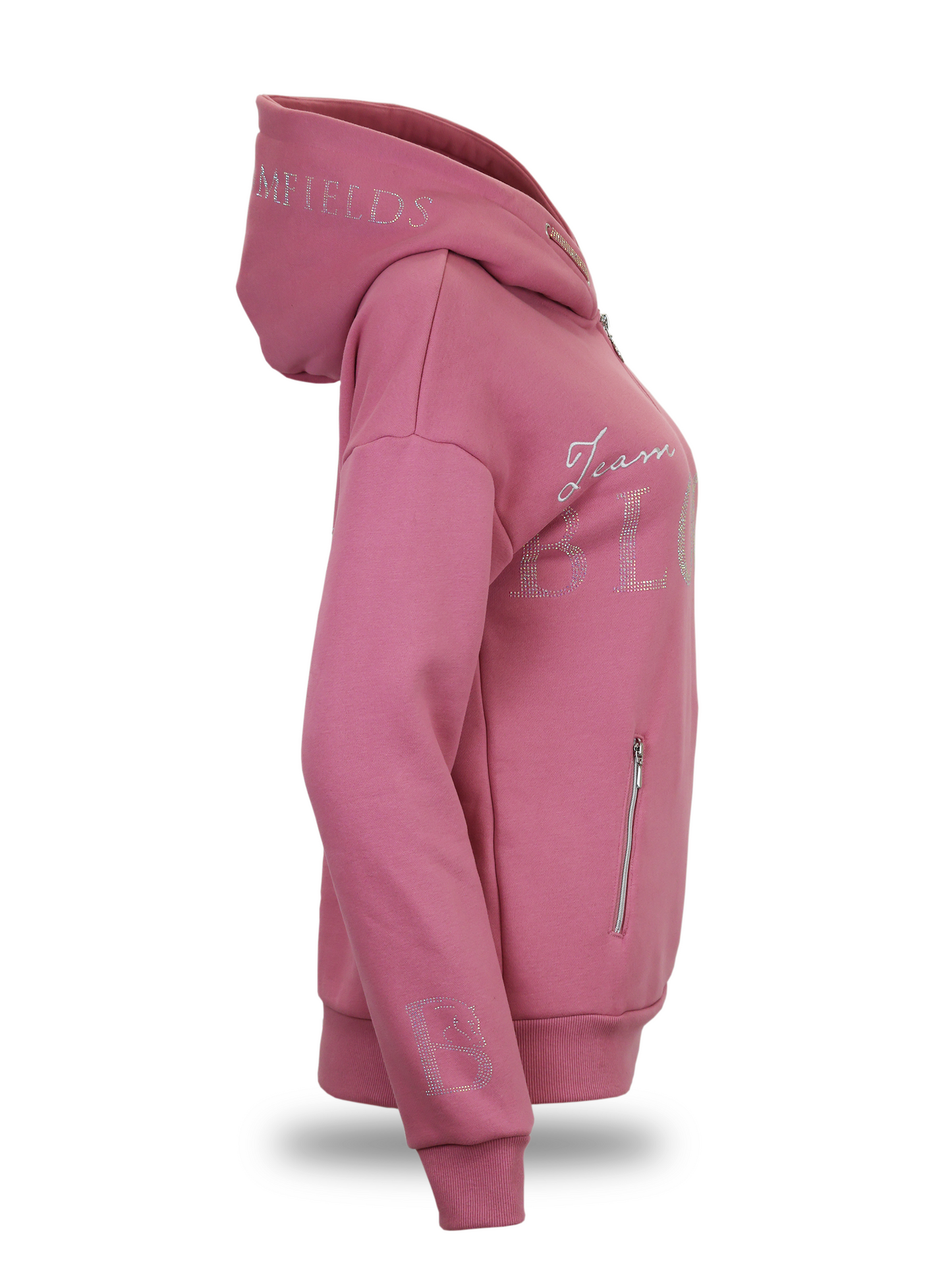 Luna - Rhinestone Logo Hoodie in Dusty Rose