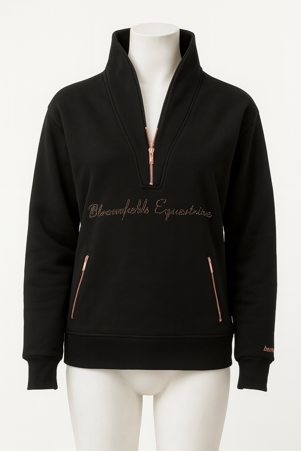 Vanessa V Neck Adult's Top In Black And Rose Gold