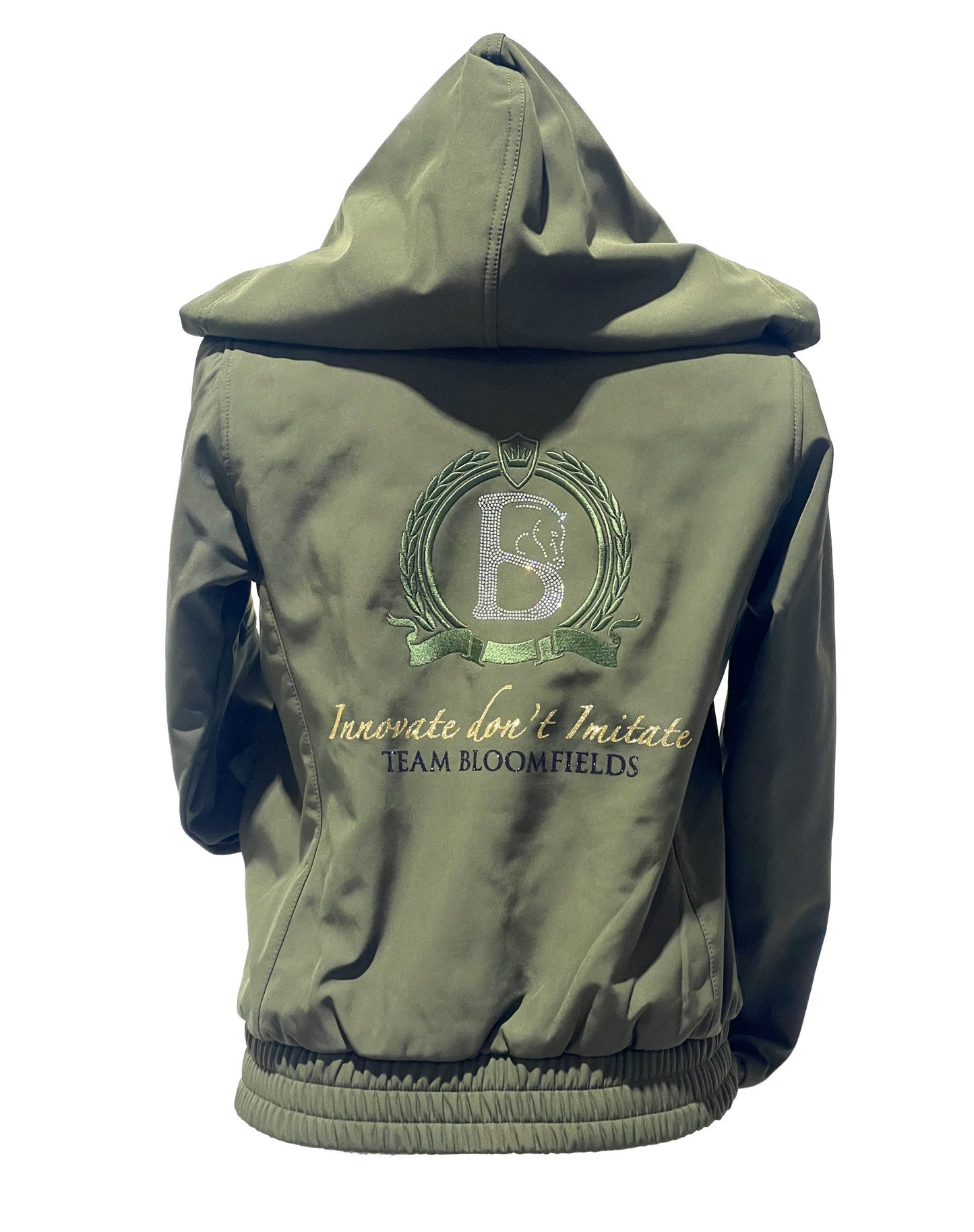 Arrabella Mini Olive Double Collar Fitted Zip Hoodie