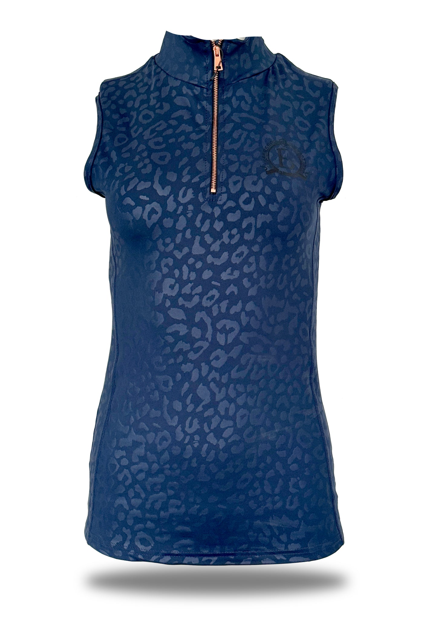 Leonora Navy Leopard Print sleeveless Base Layer