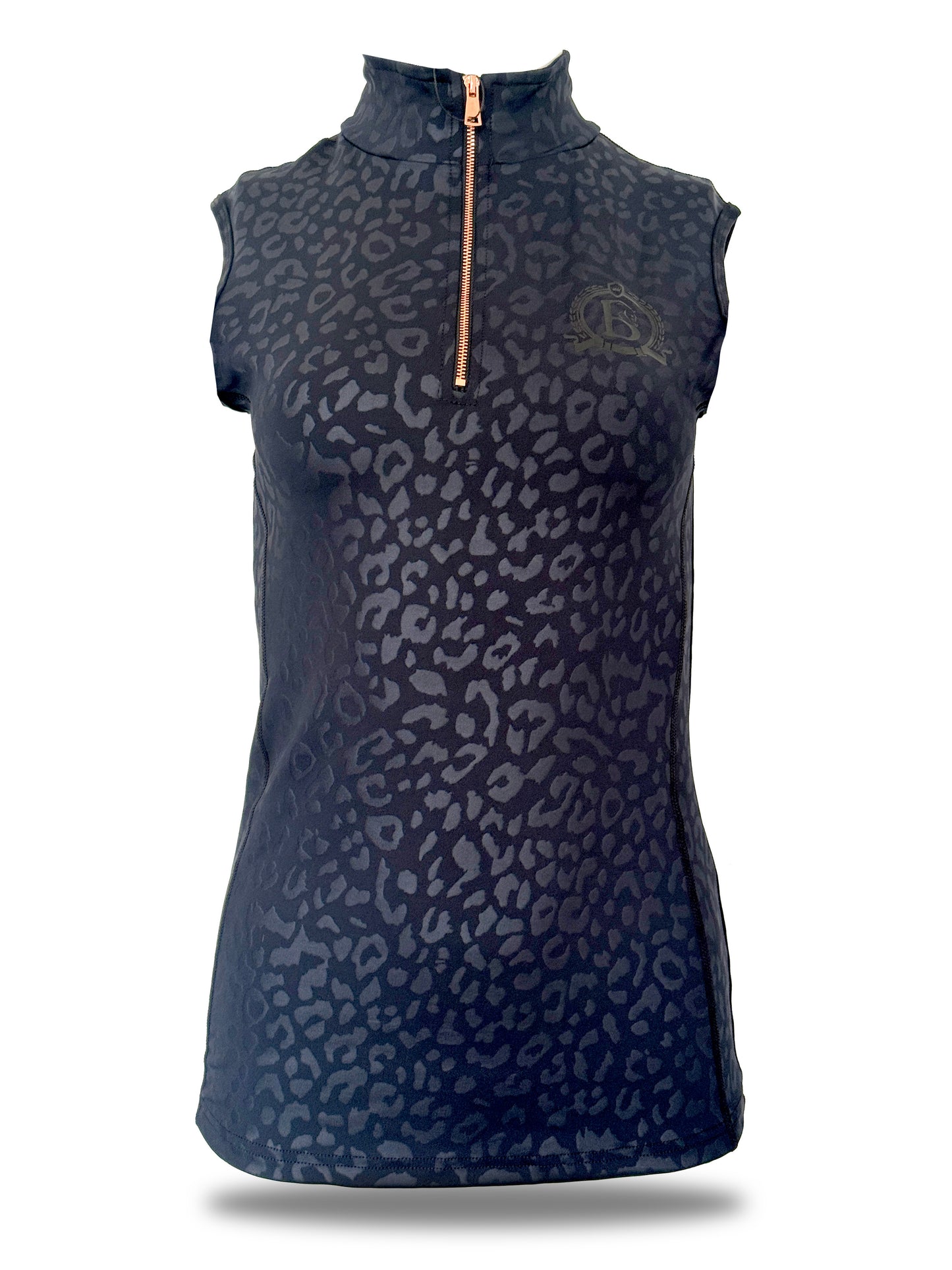 Leonora Black Leopard Print Sleeveless Base Layer