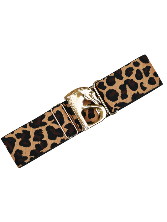 Leopard Print Gold B Belt