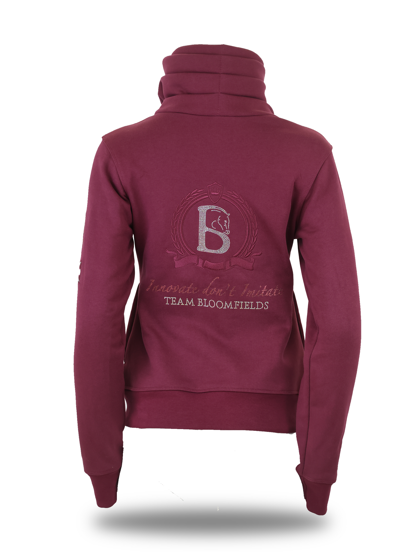 Sabrina Burgundy With Rhinestones Mini Ruffle Collar Top